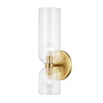 Sayville Wall Sconce - Aged Brass / Clear