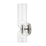 Sayville Wall Sconce - Polished Nickel / Clear
