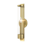 Castleton Tall Wall Sconce - Antique Brass / Clear