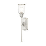 Lawrenceville Wall Sconce - Brushed Nickel / Clear Seeded