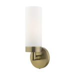 Aero Wall Sconce - Antique Brass / Satin Opal White