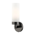 Aero Wall Sconce - Black Chrome / Satin Opal White