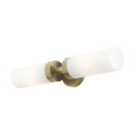 Aero Bathroom Vanity Light - Antique Brass / Satin Opal White