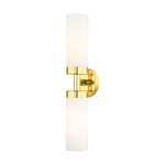 Aero Bathroom Vanity Light - Polished Brass / Satin Opal White