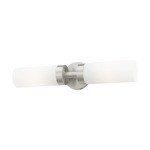 Aero Bathroom Vanity Light - Brushed Nickel / Satin Opal White