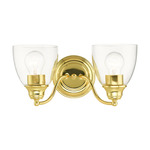 Montgomery Bathroom Vanity Light - Polished Brass / Clear