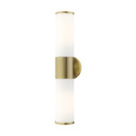 Lindale Bathroom Vanity Light - Antique Brass / Satin Opal White