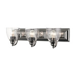 Birmingham Black Chrome Bathroom Vanity Light - Black Chrome / Clear