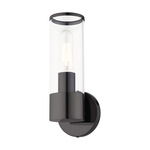 Bancroft Wall Sconce - Black Chrome / Clear