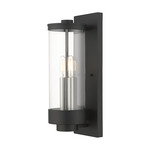 Hillcrest Outdoor Wall Sconce - Textured Black / Clear