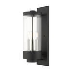 Hillcrest Outdoor Wall Sconce - Textured Black / Clear
