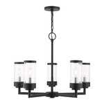 Hillcrest Outdoor Chandelier - Textured Black / Clear