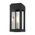 York Outdoor Wall Sconce - Black / Clear