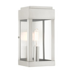 York Outdoor Wall Sconce - Brushed Nickel / Clear