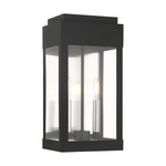 York Outdoor Wall Sconce - Black / Clear