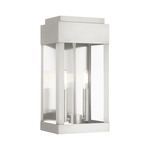York Outdoor Wall Sconce - Brushed Nickel / Clear