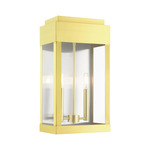 York Outdoor Wall Sconce - Satin Brass / Clear