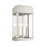 York Outdoor Wall Sconce - Brushed Nickel / Clear