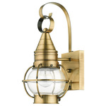 Newburyport Outdoor Wall Sconce - Antique Brass / Clear