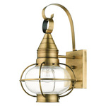 Newburyport Outdoor Wall Sconce - Antique Brass / Clear