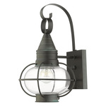 Newburyport Outdoor Wall Sconce - Charcoal / Clear
