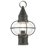 Newburyport Outdoor Post Light - Charcoal / Clear