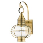 Newburyport Outdoor Wall Sconce - Antique Brass / Clear