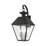 Mansfield Large Outdoor Wall Sconce - Black / Clear