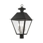 Mansfield Large Outdoor Post Light - Black / Clear
