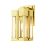 Lexington Outdoor Wall Sconce - Natural Brass / Clear