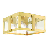 Lexington Outdoor Flush Ceiling Light - Natural Brass / Clear