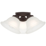 Wynnewood Semi Flush Ceiling Light - Bronze / Gray Marble Glass