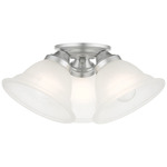 Wynnewood Semi Flush Ceiling Light - Painted Satin Nickel / Gray Marble Glass