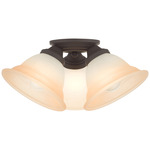 Wynnewood Semi Flush Ceiling Light - Bronze / Sunrise Marble Glass