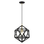 Geometric Octagon Pendant - Textured Black