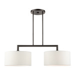 Meridian Simple Linear Chandelier - Black Chrome / Off White