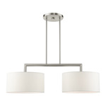 Meridian Simple Linear Chandelier - Brushed Nickel / Off White