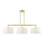 Meridian Simple Linear Chandelier - Satin Brass / Off White