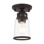 Lawrenceville Semi Flush Ceiling Light - Bronze / Clear Seeded