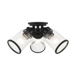 Lawrenceville Multi Semi Flush Ceiling Light - Black / Clear Seeded