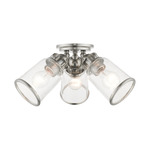 Lawrenceville Multi Semi Flush Ceiling Light - Brushed Nickel / Clear Seeded