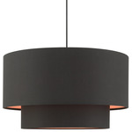 Sentosa Double Shade Pendant - Black / Black