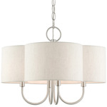 Solstice Chandelier - Brushed Nickel / Oatmeal