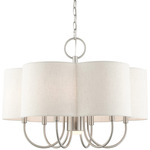 Solstice Chandelier - Brushed Nickel / Oatmeal