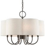 Solstice Chandelier - English Bronze / Oatmeal