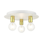 Hillview 3 Flush Ceiling Light - White