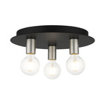 Hillview 3 Flush Ceiling Light - Black