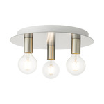 Hillview 3 Flush Ceiling Light - Brushed Nickel