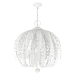 Acanthus Chandelier - Antique White / Crystal