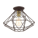 Geometric Flush Ceiling Light - Bronze